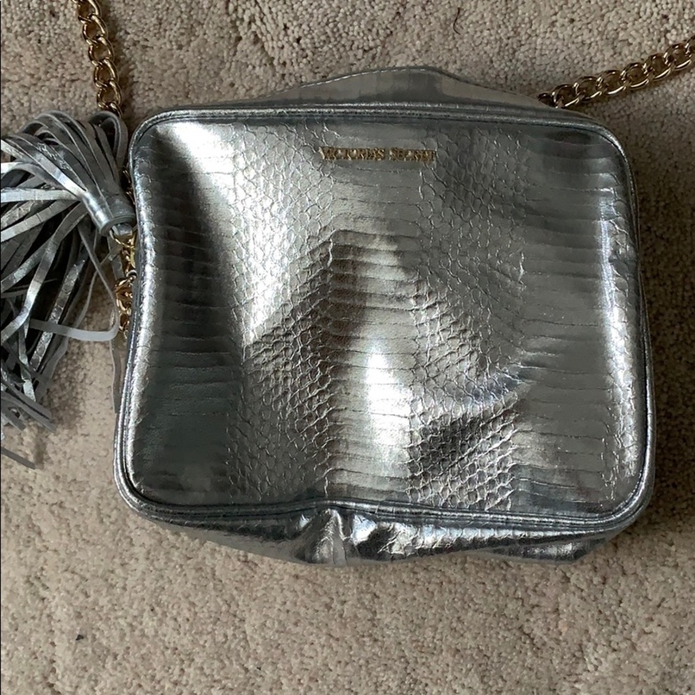 Silver crossbody purse